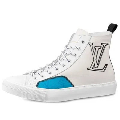 LOUIS VUITTON LOUIS VUITTON Tattoo Ankle Sneakers 'White Black with Blue Monogram'