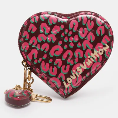 LOUIS VUITTON VERNIS LEATHER LIMITED EDITION STEPHEN SPROUSE HEART COIN PURSE