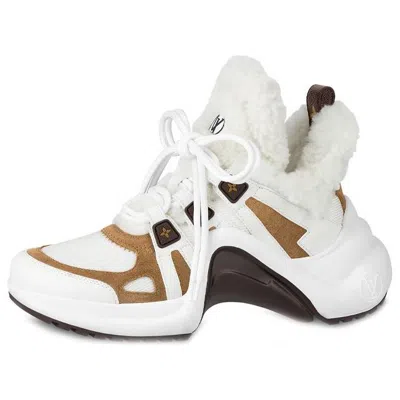 LOUIS VUITTON (WMNS) LOUIS VUITTON LV Archlight Shearling Sneakers 'White Brown'