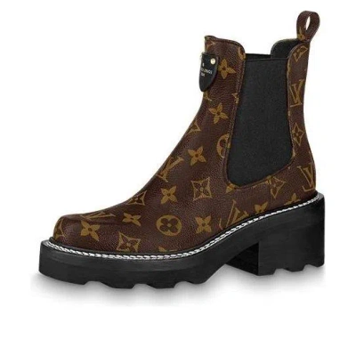 LOUIS VUITTON (WMNS) LOUIS VUITTON LV Beaubourg Ankle Boots 'Brown'