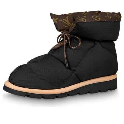 LOUIS VUITTON (WMNS) LOUIS VUITTON Pillow Comfort Ankle Boots 'Black with Brown'