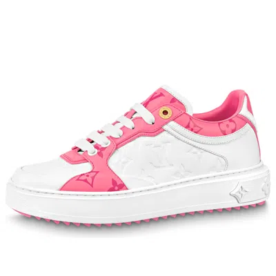 LOUIS VUITTON (WMNS) LOUIS VUITTON Time Out Sneakers 'White and Pink Monogram'
