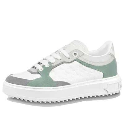 LOUIS VUITTON (WMNS) LOUIS VUITTON Time Out Sneakers 'White Mini Monogram with Green Grey'