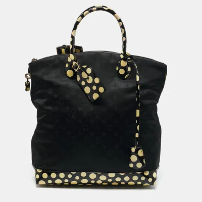 LOUIS VUITTON X YAYOI KUSAMA BLACK MONOGRAM NYLON VERTICAL LOCK IT MM BAG