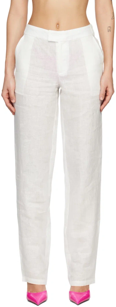 LOUISA BALLOU WHITE CRUISE TROUSERS