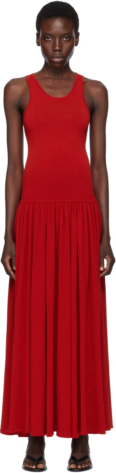 LOULOU DE SAISON RED JADA MAXI DRESS