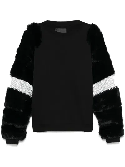 LOULOU STUDIO FAUX FUR-SLEEVES SWEATSHIRT