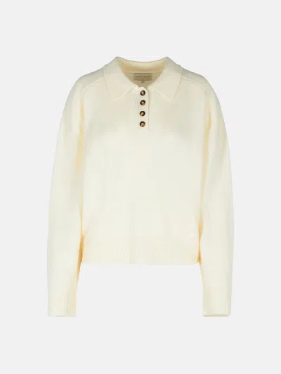 LOULOU STUDIO 'HOMERE' IVORY CASHMERE SWEATER