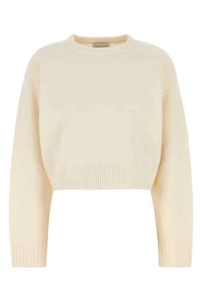 LOULOU STUDIO LOULOU IVORY WOOL BLEND OVERSIZE BRUZZI SWEATER