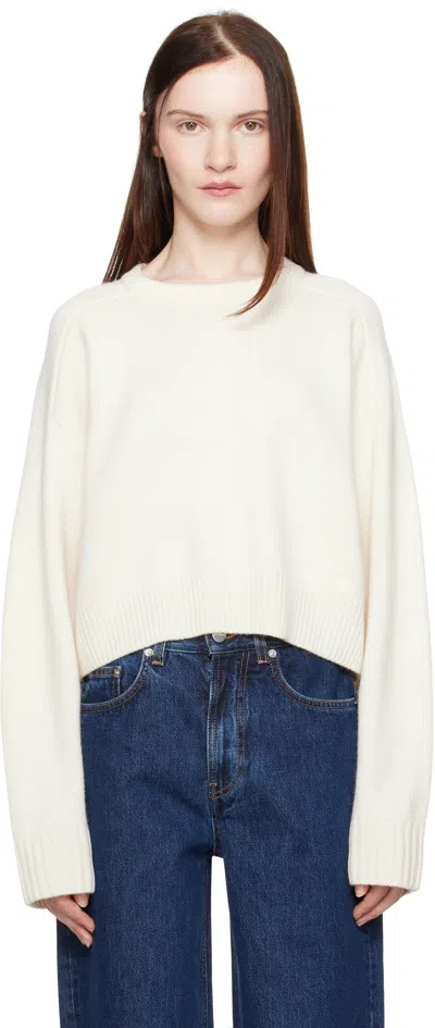 LOULOU STUDIO OFF-WHITE SAFI SWEATER