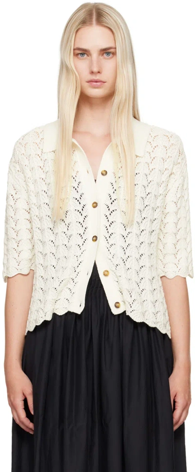 LOULOU STUDIO WHITE ADRIA CARDIGAN