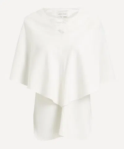 LOULOU STUDIO LOULOU STUDIO WOMEN'S ARONA CAPE V-NECK BLOUSE