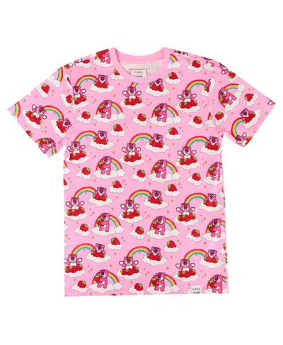 LOUNGEFLY MEN'S AND WOMEN'S TOY STORY LOTSO RAINBOW ALL-OVER PRINT T-SHIRT