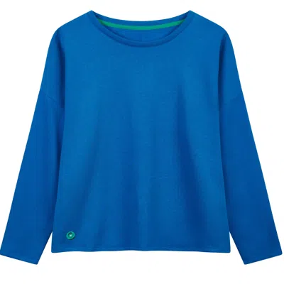LOUNGERS WOMEN'S BOXY SWEATSHIRT UNISEX BRIGHT BLUE