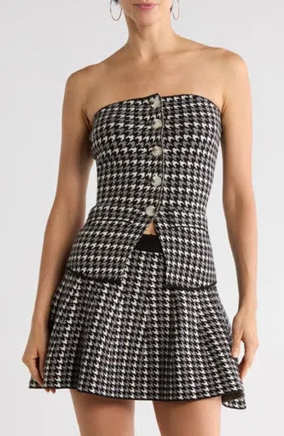 LOVE BY DESIGN LOVE BY DESIGN HANNAH STRAPLESS HOUNDSTOOTH TOP