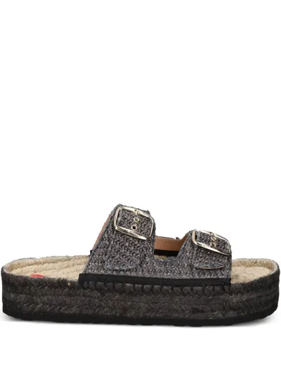 LOVE MOSCHINO DOUBLE-BUCKLE ESPADRILLES