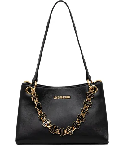 LOVE MOSCHINO LOGO-CHARM SHOULDER BAG