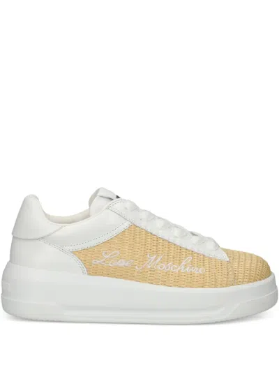 LOVE MOSCHINO LOGO-EMBROIDERED SNEAKERS