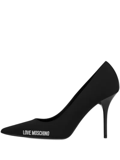 LOVE MOSCHINO LOGO-PRINT PUMPS