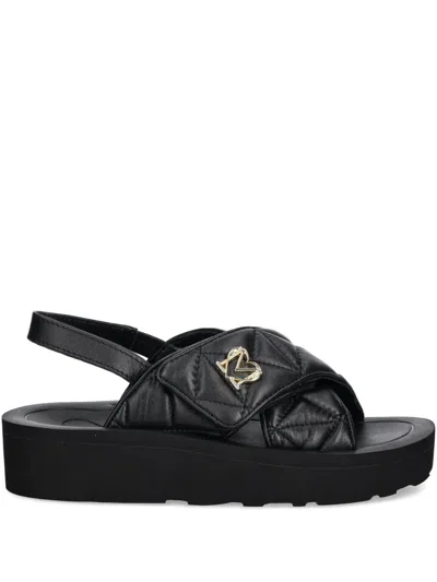 LOVE MOSCHINO QUILTED SANDALS