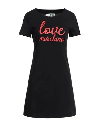 LOVE MOSCHINO LOVE MOSCHINO WOMAN MINI DRESS BLACK SIZE 10 COTTON