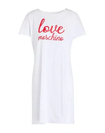 LOVE MOSCHINO LOVE MOSCHINO WOMAN MINI DRESS WHITE SIZE 8 COTTON