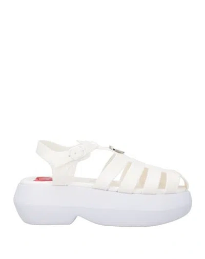 LOVE MOSCHINO LOVE MOSCHINO WOMAN SANDALS WHITE SIZE 6 PVC - POLYVINYL CHLORIDE