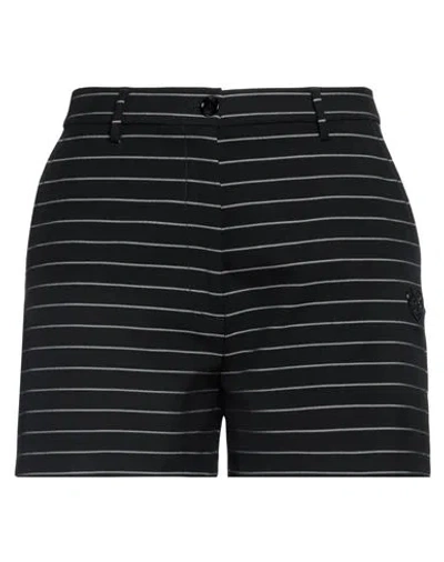 LOVE MOSCHINO LOVE MOSCHINO WOMAN SHORTS & BERMUDA SHORTS BLACK SIZE 10 POLYESTER, VISCOSE, ELASTANE