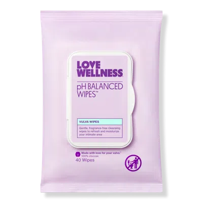 LOVE WELLNESS PH BALANCED WIPES: VULVA WIPES - 40 CT