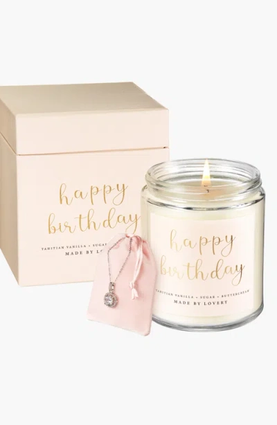 LOVERY LOVERY 4-PIECE BIRTHDAY GIFT SET WITH CANDLE, NECKLACE, PENDANT & JEWELRY POUCH