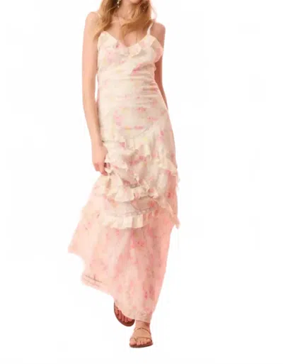 LOVESHACKFANCY NOCELLE DRESS IN WHITE PEACH