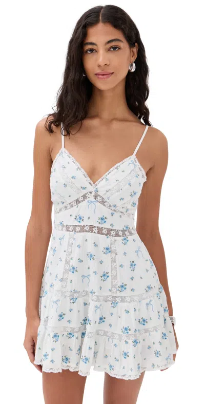 LOVESHACKFANCY SOLBINA DRESS AEGEAN BLUE