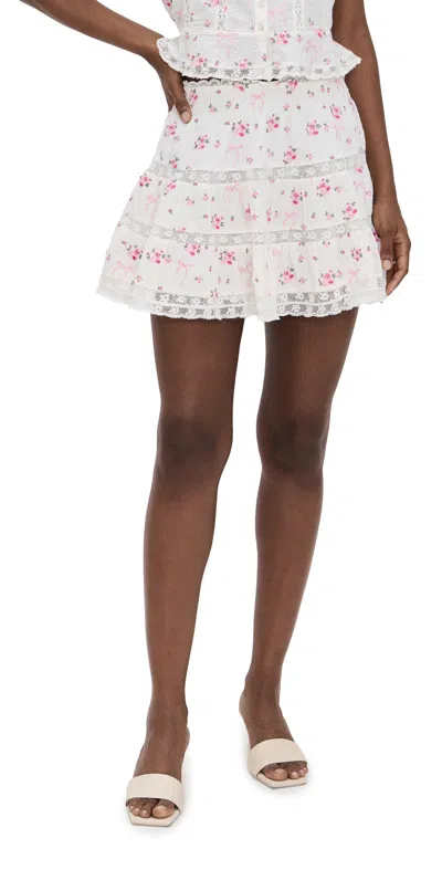LOVESHACKFANCY VIRO SKIRT FANCY PINK