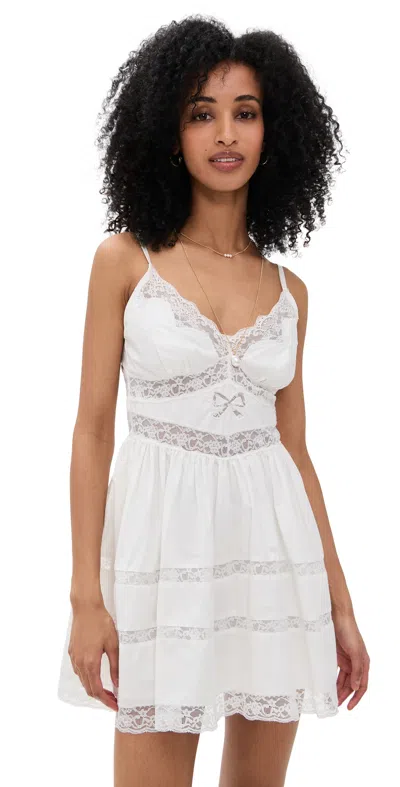 LOVESHACKFANCY ZIMA DRESS OPTIC WHITE