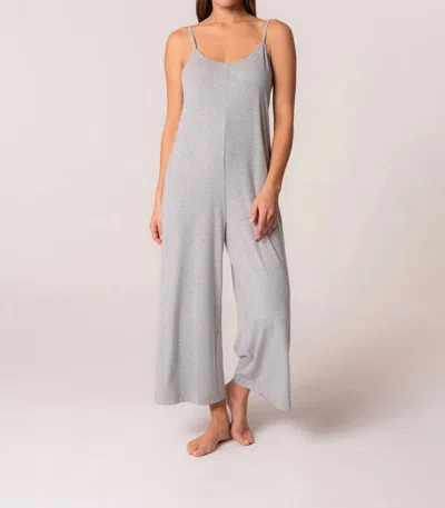 LOVESTITCH BENTON CROPPED JUMPSUIT IN HEATHER GREY