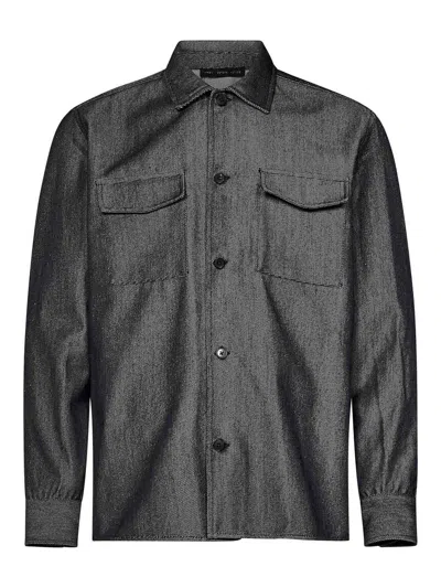 LOW BRAND GRAPHITE GREY WOOL DENIM OVERSHIRT