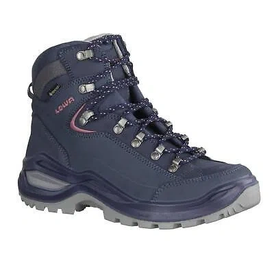 LOWA LOWA RENEGADE EVO GTX MID WANDER-/TREKKINGSCHUHE, DAMEN, LEDER, BLAU/ROSA