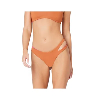 L*SPACE SOLID REVERSIBLE BREAKERS BIKINI BOTTOM IN AMBER-BOUGAINVILLEA