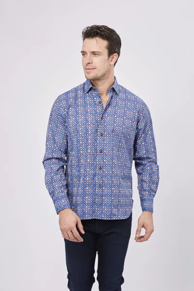 LUCHIANO VISCONTI BLUE AND PURPLE WITH DIAMONDS AND HEXAGONS