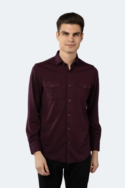 LUCHIANO VISCONTI BURGUNDY KNIT SHIRT