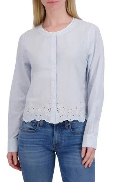 LUCKY BRAND LUCKY BRAND EYELET COTTON BUTTON-UP TOP