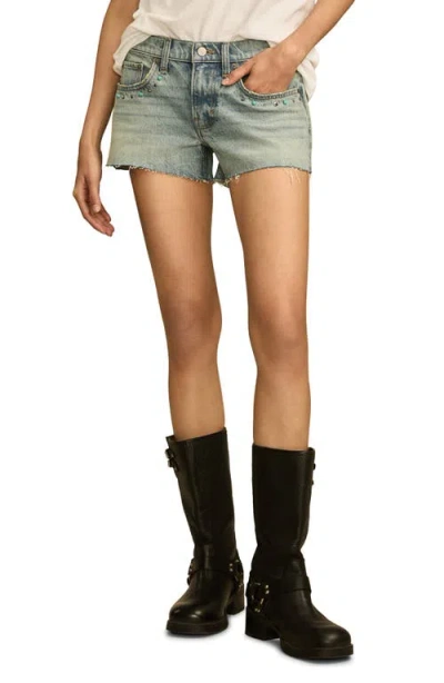 LUCKY BRAND LUCKY BRAND GOLD RUSH EMBELLISHED CUTOFF DENIM SHORTS