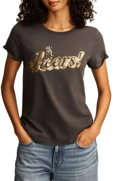 LUCKY BRAND LUCKY BRAND SEQUIN CHEERS CLASSIC T-SHIRT