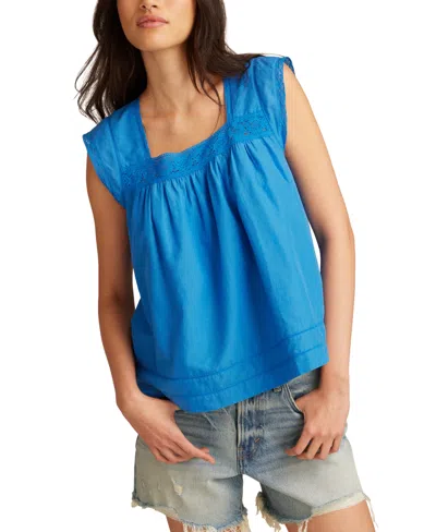 LUCKY BRAND WOMEN'S COTTON LACE-TRIM TANK TOP