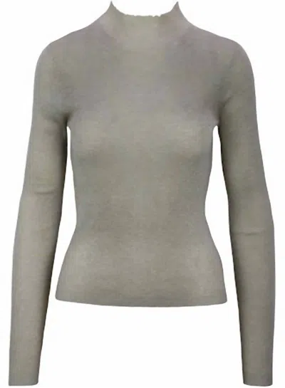 LUCY PARIS SUSANNA LONG SLEEVES MOCKNECK TOP IN STONE