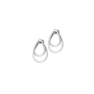 LUCY QUARTERMAINE LUCY QUARTERMAINE DOUBLE PETAL EARRINGS FRONT AND BACK