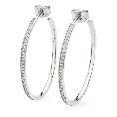 LUCY QUARTERMAINE WOMEN'S SOLID STERLING SILVER SKINNY DRIP LARGE HOOPS