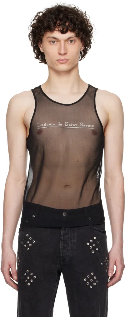 LUDOVIC DE SAINT SERNIN BLACK CRYSTAL TANK TOP