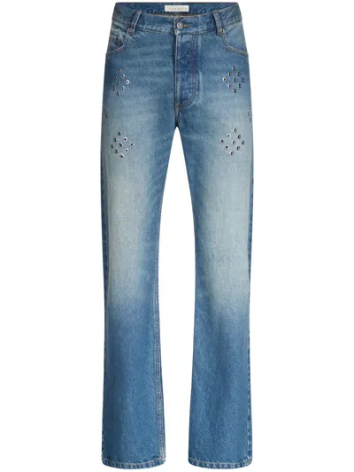 LUDOVIC DE SAINT SERNIN EYELET-EMBELLISHED JEANS