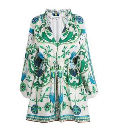 LUG VON SIGA LINEN PRINTED SELENE MINI DRESS